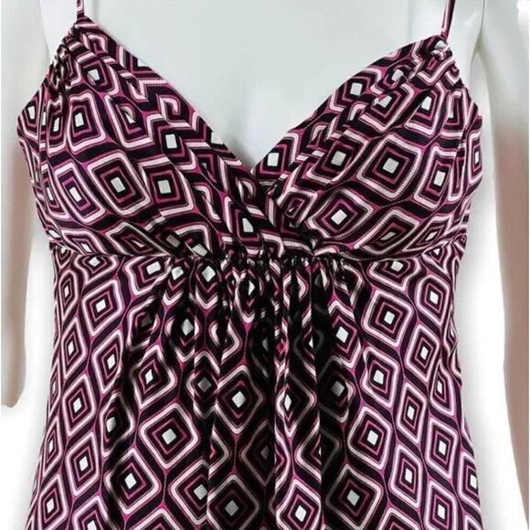 Shoshanna Silk Dress Purple Geometric Print Retro Glam XS - Picture 4 of 7